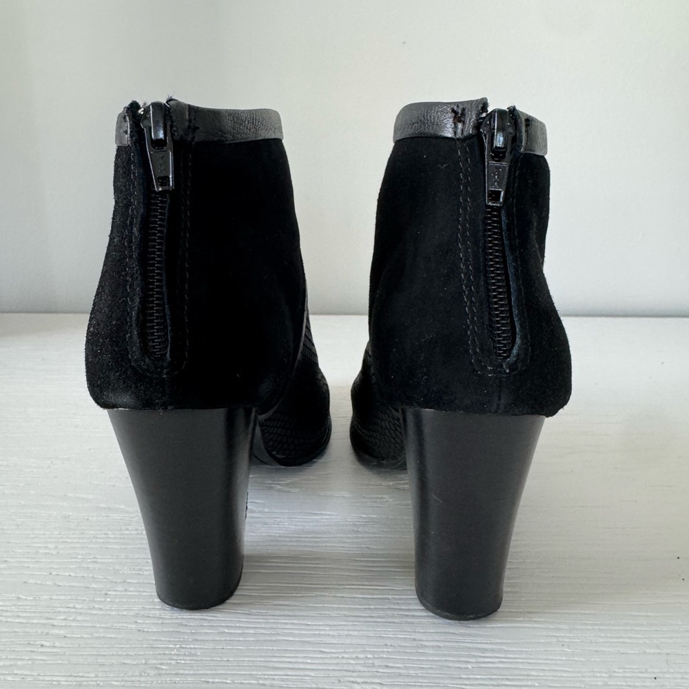 Fossil Black Heeled Boots with Chunky Heel - Picture 5 of 9